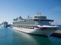 Luxury cruise ship docked at Civitavecchia port, the most important port close Rome, Italy