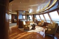 Luxury Cruise Ship Interior, Luxurious Ocean Liner Deck, Cabins Interior, Portholes, Sea View Royalty Free Stock Photo