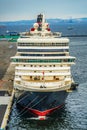 Luxury cruise ship moored in Daikokufuto Queen Elizabeth Royalty Free Stock Photo