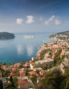 Luxury cruise ship moored at Villefranche ser mer