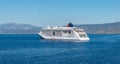Luxury cruise ship MS Europa 2 anchored in Greece. Royalty Free Stock Photo