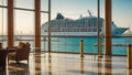 Luxury cruise ship sea vacation adventure journey tour tourism large travel beautiful Royalty Free Stock Photo