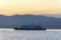 Luxury cruiseship Saint Tropez at sunset Royalty Free Stock Photo