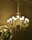 Luxury crystal ceiling lighting Royalty Free Stock Photo