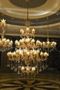 Luxury crystal ceiling lighting in a shopping mall
