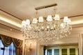 Luxury crystal chandelier lighting Royalty Free Stock Photo