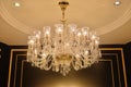 Luxury Crystal chandelier lighting in the villa at night