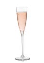 Luxury crystal glass with pink rose champagne on white background Royalty Free Stock Photo