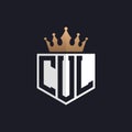 Luxury CUL Logo with Crown. Elegant Initials CUL Letter Logo for Exclusive Brands. Letter CUL Monogram for High-End Businesses