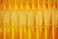 Luxury curtains with gold peach lace sits Royalty Free Stock Photo