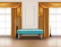 Luxury Curtains Realistic Interior Composition