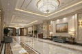 Luxury 3D rendering of a reception lobby Royalty Free Stock Photo