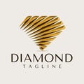 Luxury 3D sharp line diamond jewelry abstract logo design