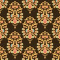 Luxury Damask seamless tiled motif vector pattern