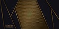 Luxury dark abstract background with golden hexagon carbon fiber. Royalty Free Stock Photo