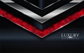 Luxury dark background with red mosaic and silver lines design. Modern abstract background Royalty Free Stock Photo