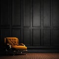 Luxury dark background wall with a chair , dark background wallpaper design