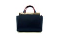 luxury dark blue leather holding female fashion hand bag Royalty Free Stock Photo