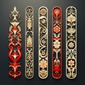 Luxury decorated border pattern set, pattern for frame border, Generative AI