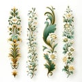 Luxury decorated border pattern set, pattern for frame border, Generative AI