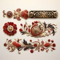 Luxury decorated border pattern set, pattern for frame border, Generative AI