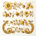 Luxury decorated border pattern set, pattern for frame border, Generative AI