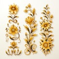 Luxury decorated border pattern set, pattern for frame border, Generative AI