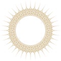 luxury decorative circular frame border ornament, gold color