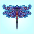 Luxury decorative dragonfly ornament illustration