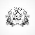 Luxury decorative ornament floral design logo. Vector illustration