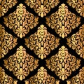 Luxury decorative seamless pattern on black background,