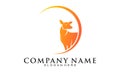 Luxury deer animal logo design