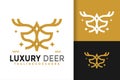 Luxury Deer Head Logo Design Vector Illustration Template
