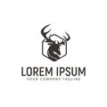 Luxury deer logo design concept template