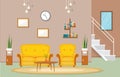 Luxury Deluxe Living Room Penthouse Apartment Interior Furniture Vector Illustration Royalty Free Stock Photo