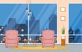 Luxury Deluxe Living Room Penthouse Apartment Interior Furniture Vector Illustration Royalty Free Stock Photo