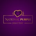 Luxury design purple heart appreciation day background Royalty Free Stock Photo
