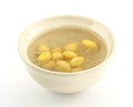 Luxury dessert - bowl of bird nest with gingo Royalty Free Stock Photo
