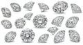 Luxury diamond arrangement on white surface Royalty Free Stock Photo