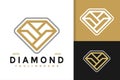 Luxury Diamond Jewelry Modern Elegant Logo Design Vector Template