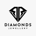 Luxury diamond letter R RR logo design vector. Modern jewelry initial RR brand.