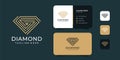 Luxury diamond logo and business card vector design template