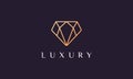 Luxury diamond logo shaped simple and modern with gold color