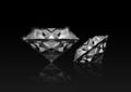 Luxury diamonds on black backgrounds. 3d render Royalty Free Stock Photo