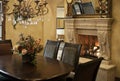 Luxury dining room fireplace