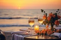 Luxury dinner beach view. Generate Ai Royalty Free Stock Photo