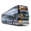 Luxury Double Decker Coach Bus with Modern Design and Illuminated Interior Isolated on White Background Royalty Free Stock Photo