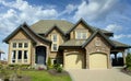 Large Manor Residence Designer Dream Home Exterior House Grand Dwelling Unique Design Cedar Shake Roofing Royalty Free Stock Photo