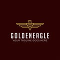 Luxury Eagle Hawk Falcon Bird abstract Logo design vector illustration line art style concept. elegant Geometric Logotype concept