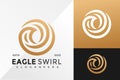 Luxury Eagle Swirl Logo Design Vector illustration template